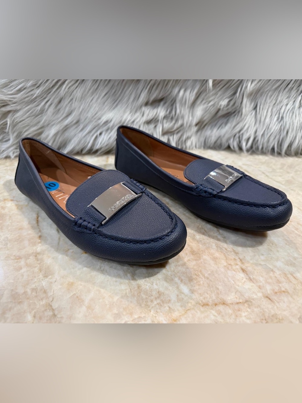 Calvin Klein Women's Lisette, Blue Slip-on Loafers New